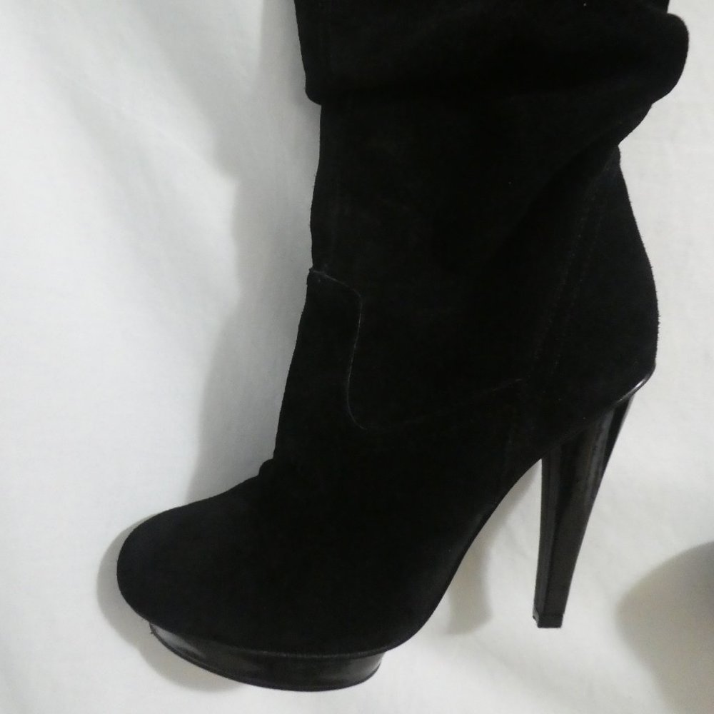 STEVE MADDEN | size 7.5 | Black Suede Stiletto Pirate Slouch Boot | Xenonn | GUC - Picture 3 of 14